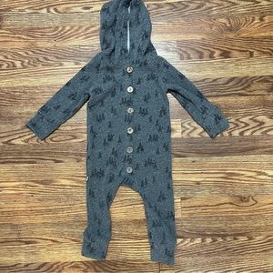 Childhoods clothing Trees Gray Hooded Button up Romper